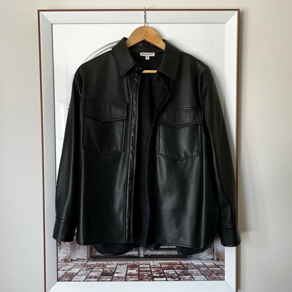 Leather shacket